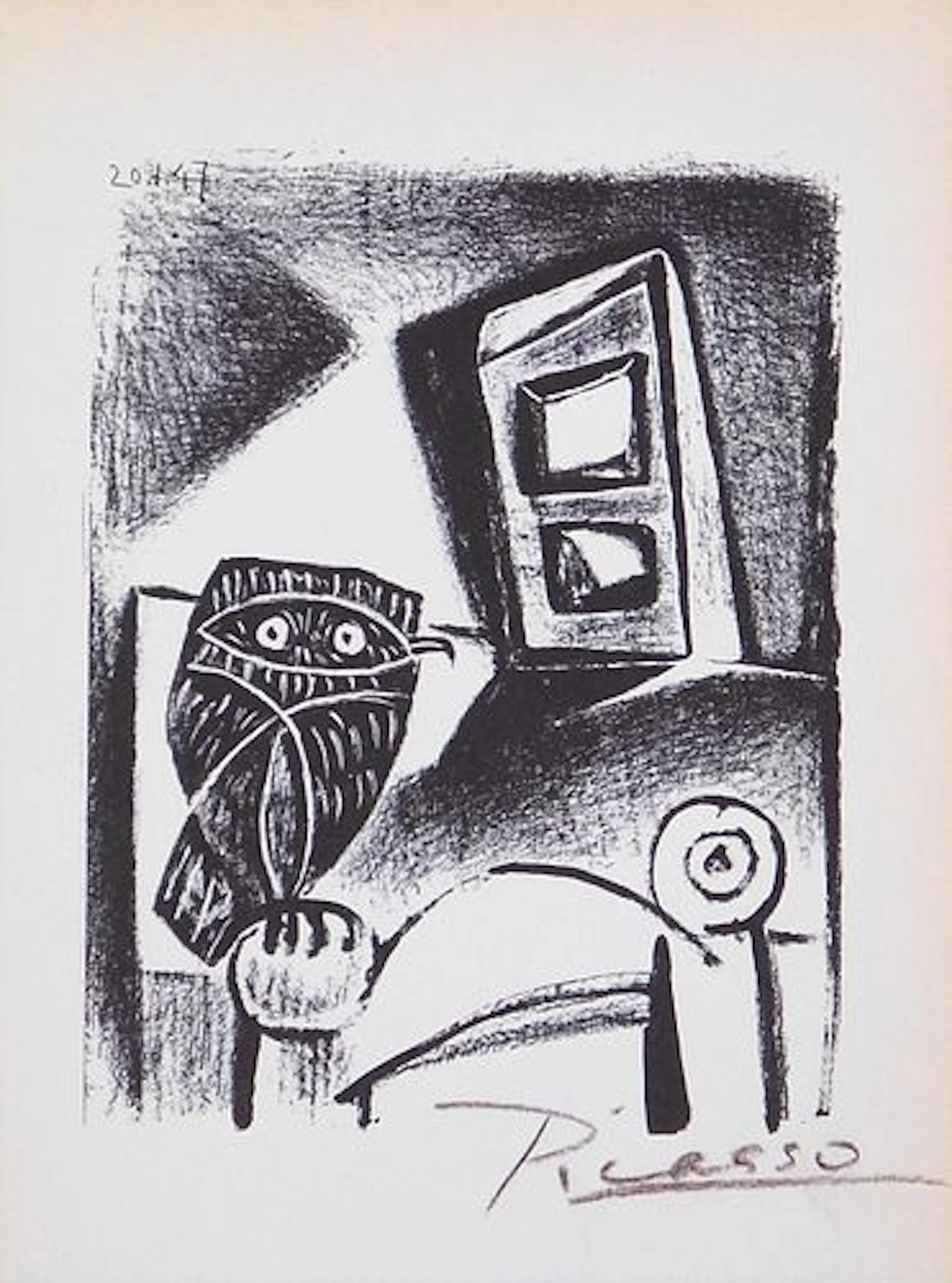Style of Pablo Picasso: Owl on a Chair