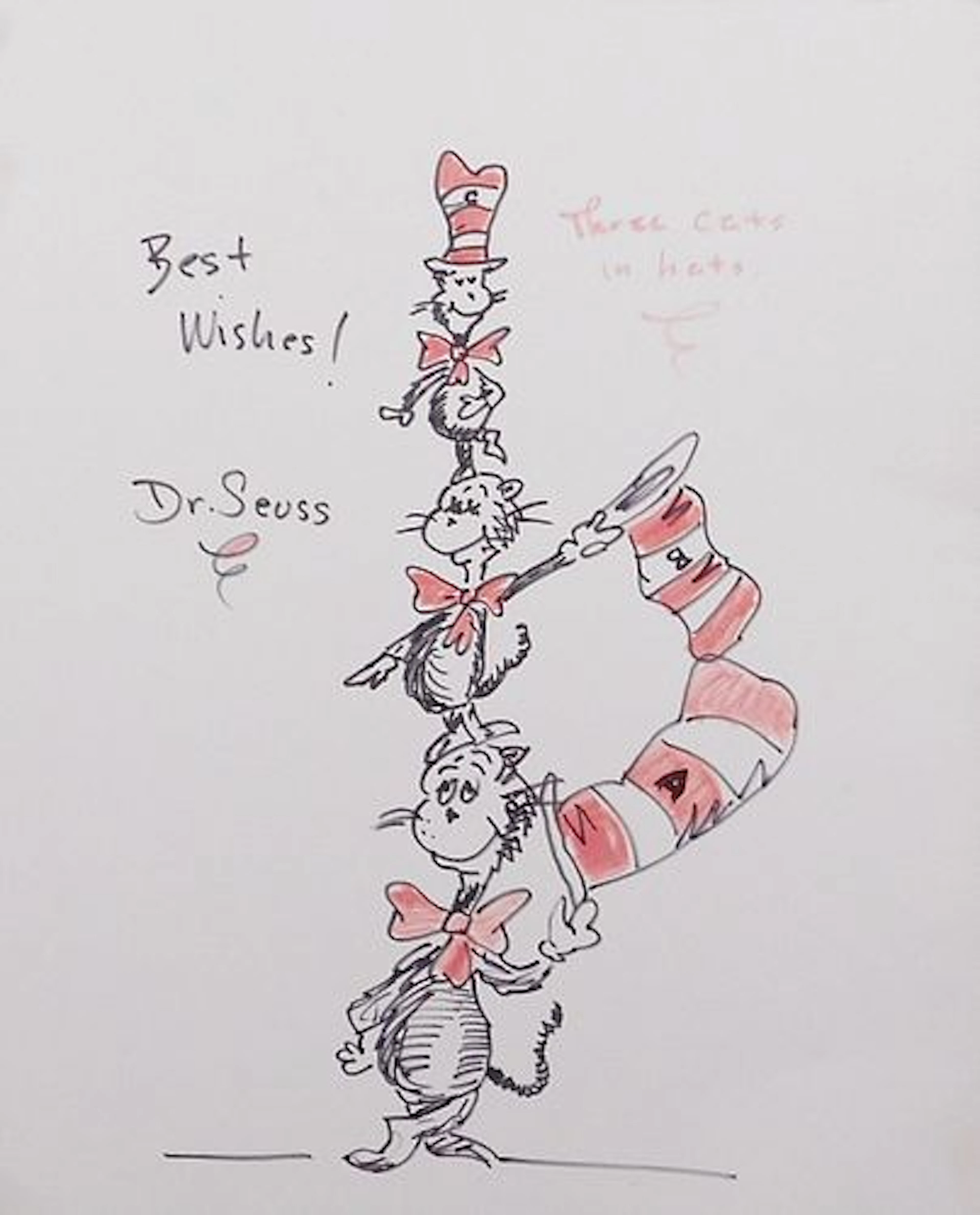 Dr. Seuss Manner of: Three Cats in Hats