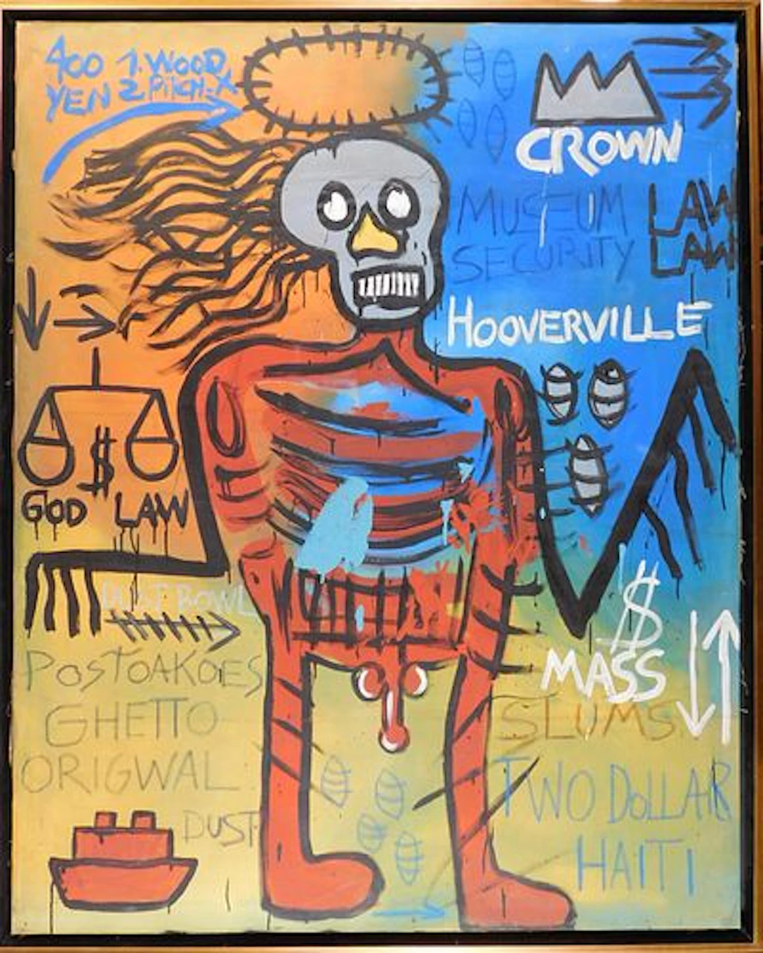 Jean-Michel Basquiat, Attributed: Demon Figure (Demon Greed)