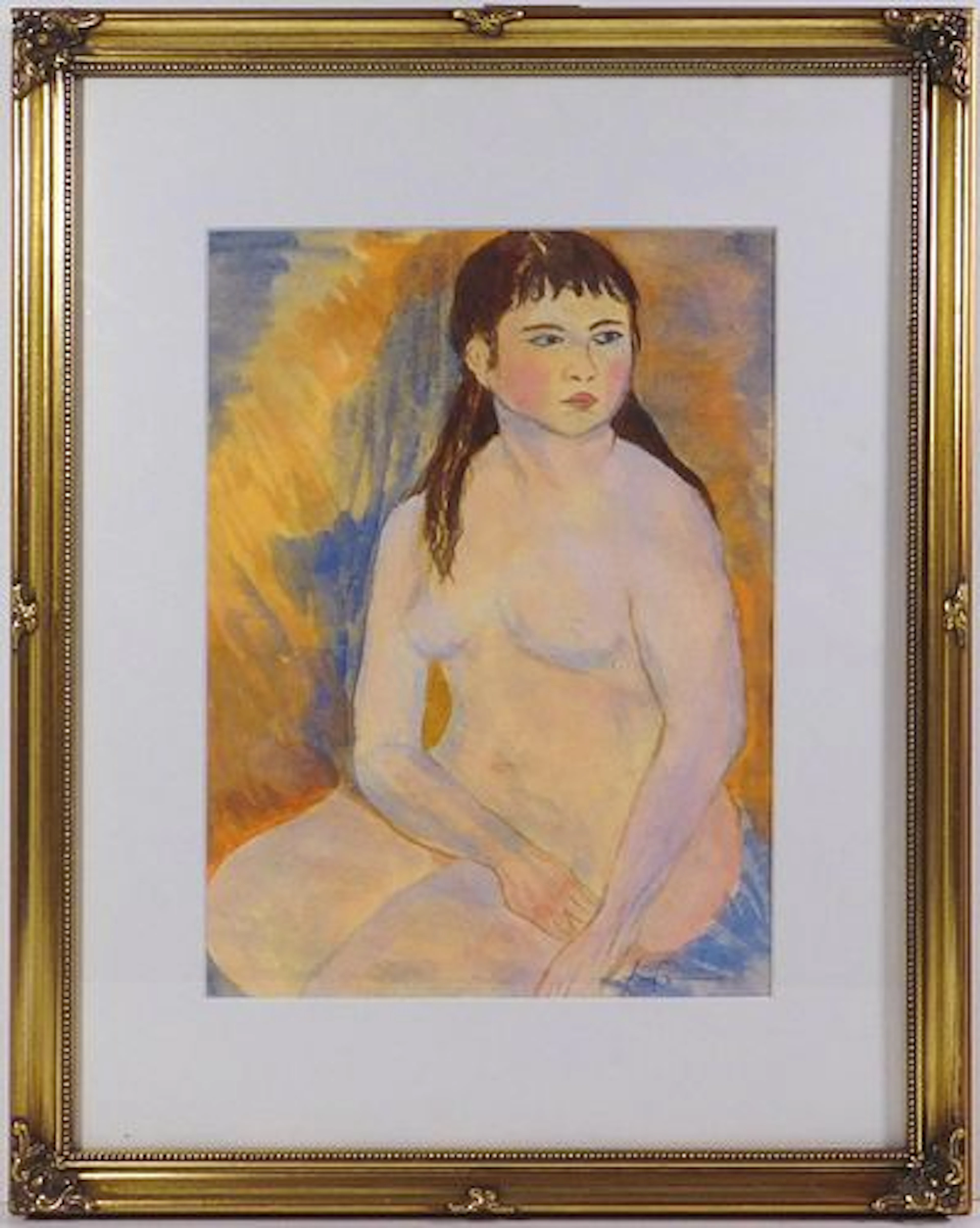 Leonard Fujita Attributed Watercolor