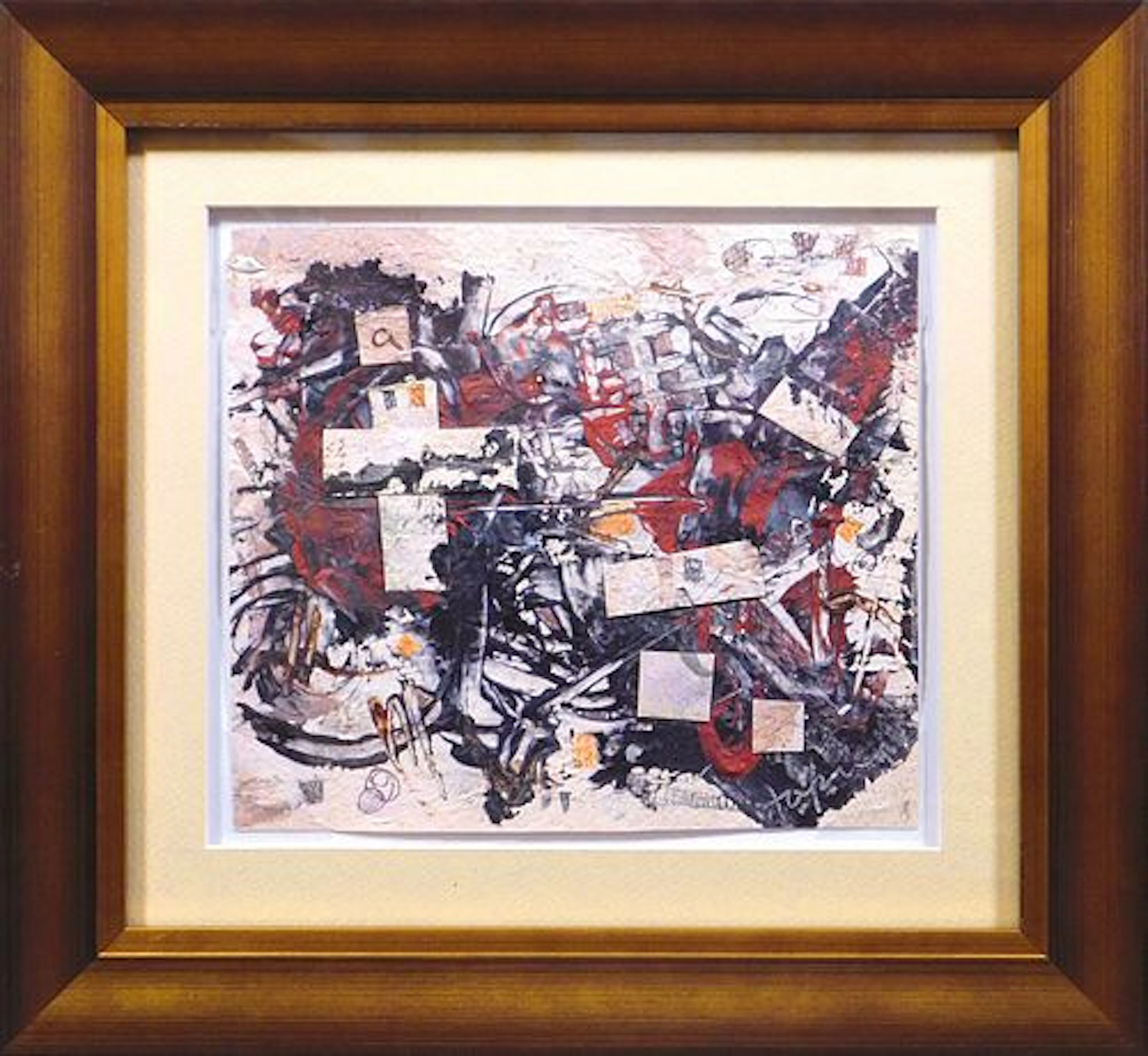 Antoni Tapies, Attributed: Mixed Media Collage