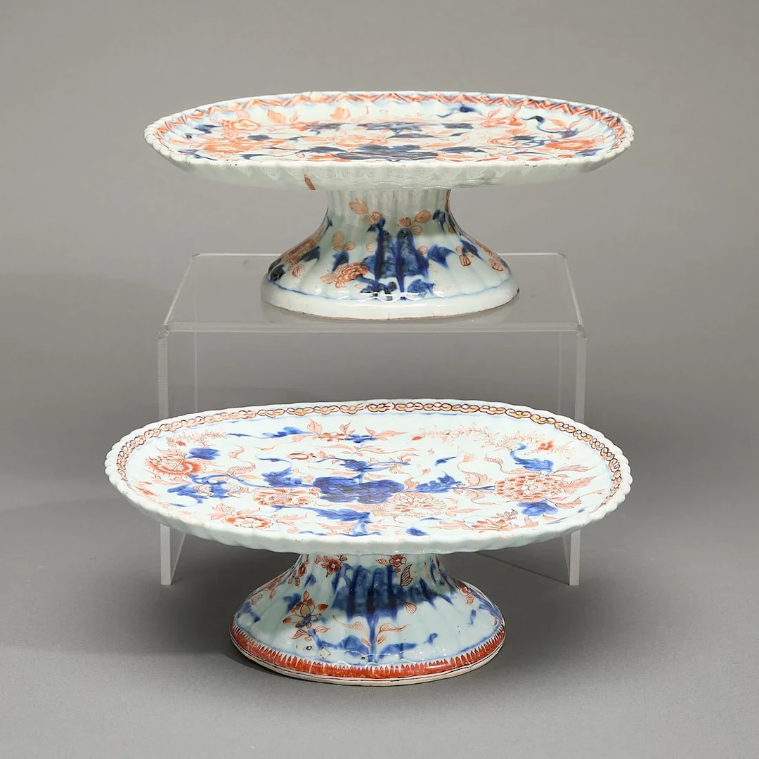 2 Chinese Export Imari Footed Compotes