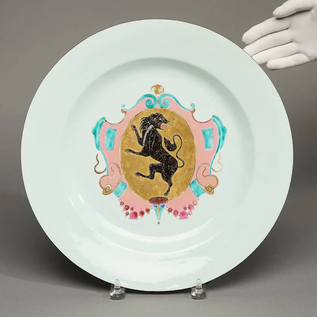 Welsh or Continental Chinese Export Armorial Plate