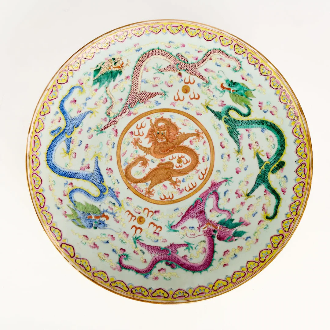 15" Chinese Qing Famille Rose Porcelain Charger