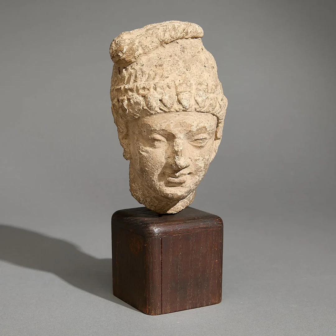 Ancient Gandharan Stucco Head of a Youth