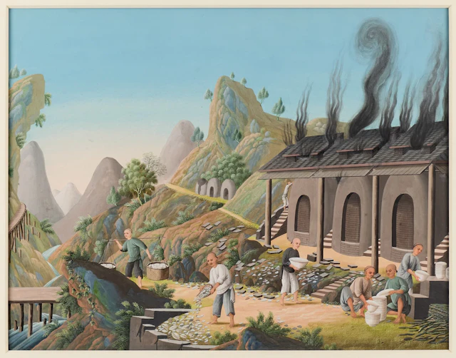 Chinese Export Porcelain Kiln Trade Painting