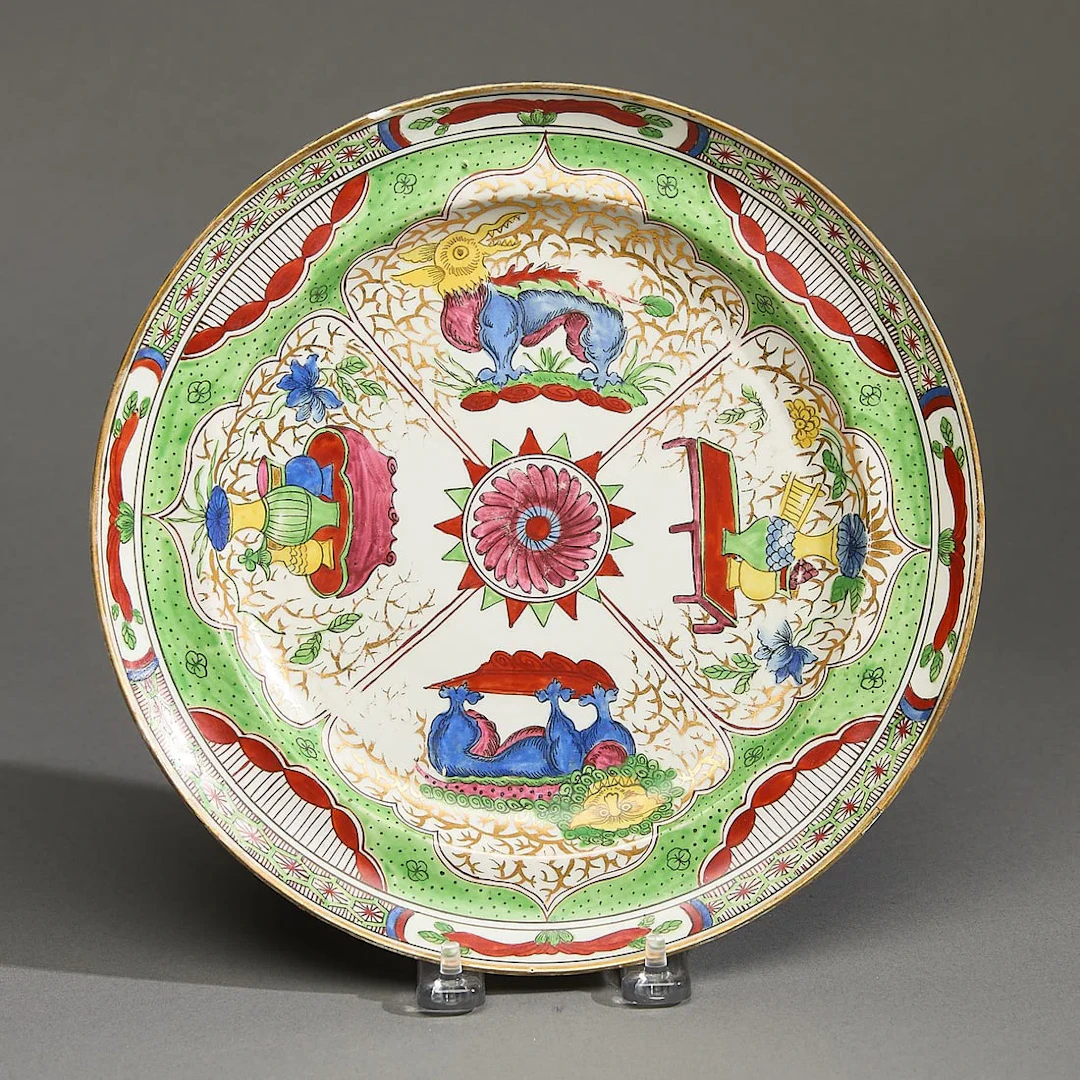 Chinese aft. Worcester Dragon in Compartment Plate