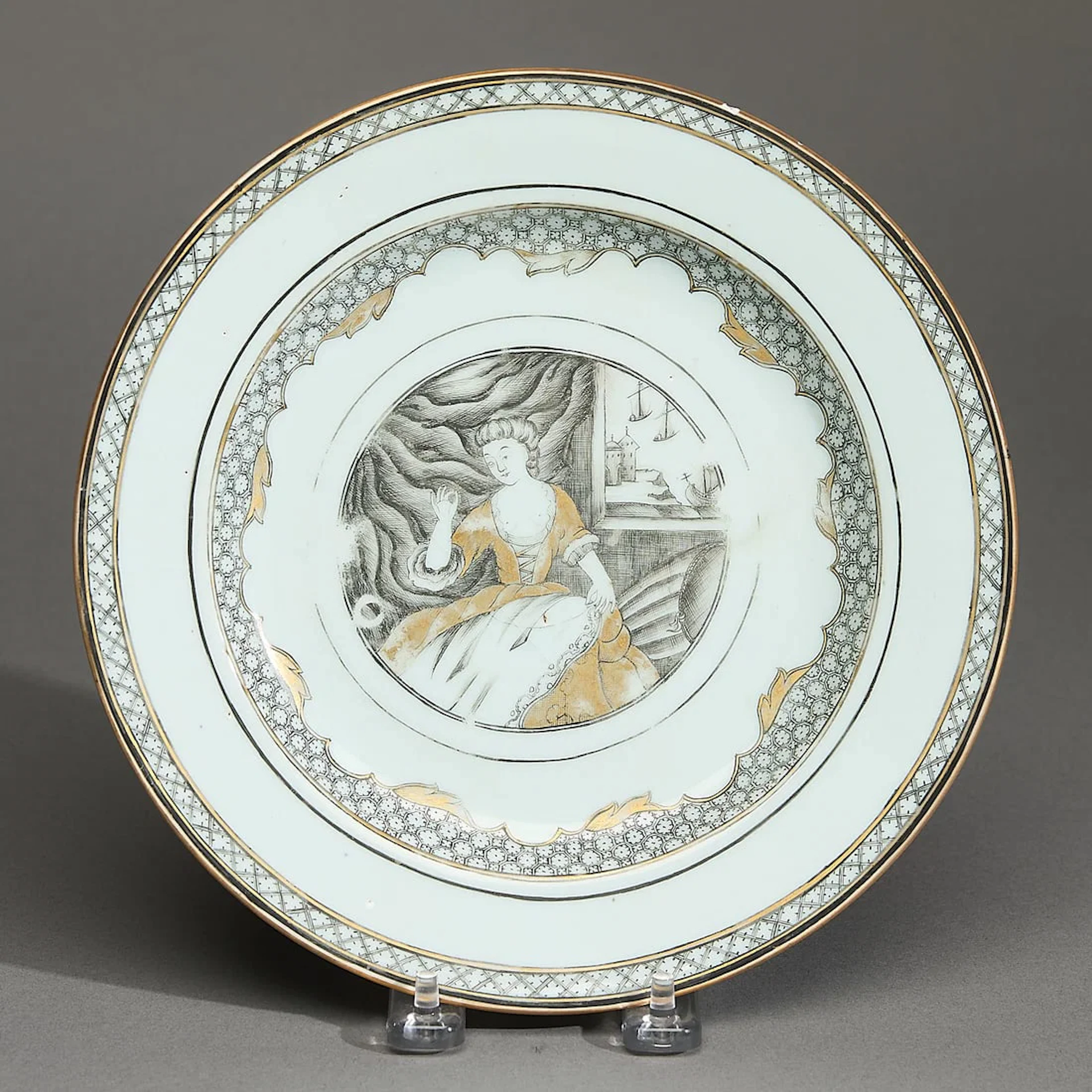 Grisaille "The Seamstress" European Subject Plate