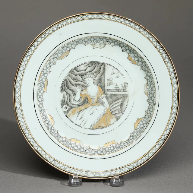 Grisaille "The Seamstress" European Subject Plate