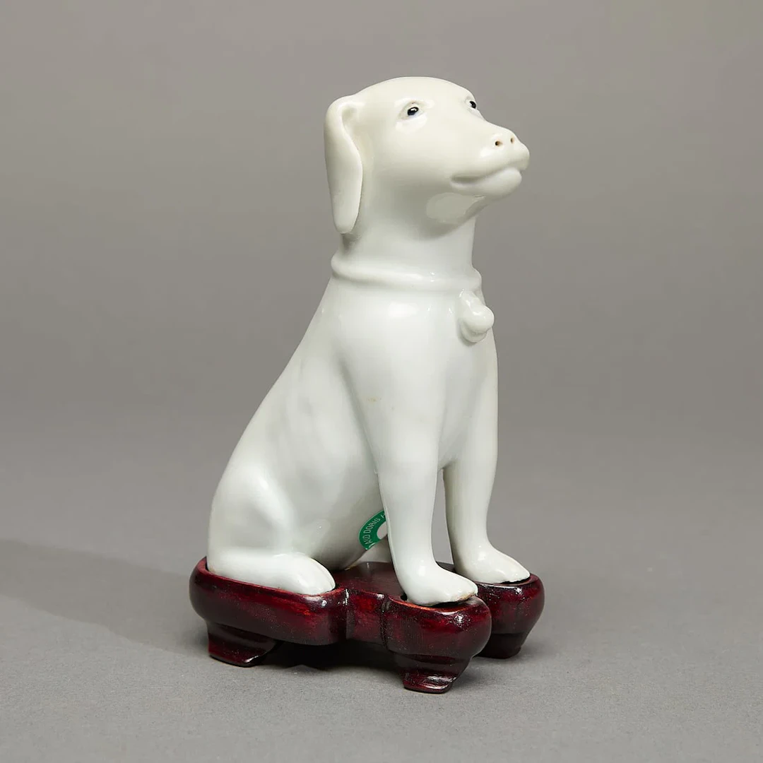 Chinese Export White Hound Figure