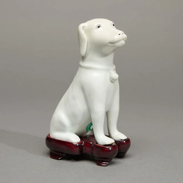 Chinese Export White Hound Figure