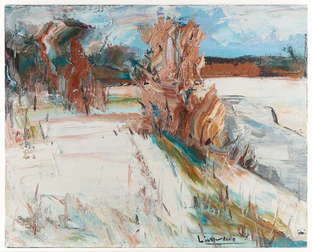Liu Feng Zhi Winter Landscape Oil Painting