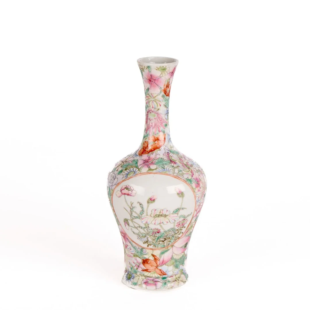 Chinese Qing Porcelain Famille Rose Bud Vase