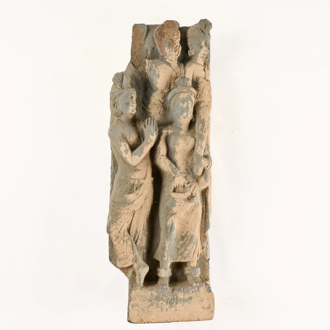 Ancient Gandharan Kushan Grey Schist Relief Plaque