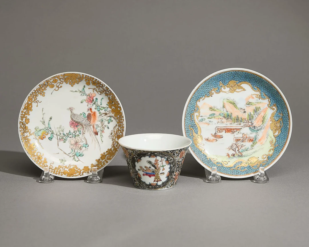 3 Pcs Export Yongzheng Teabowl & Saucers