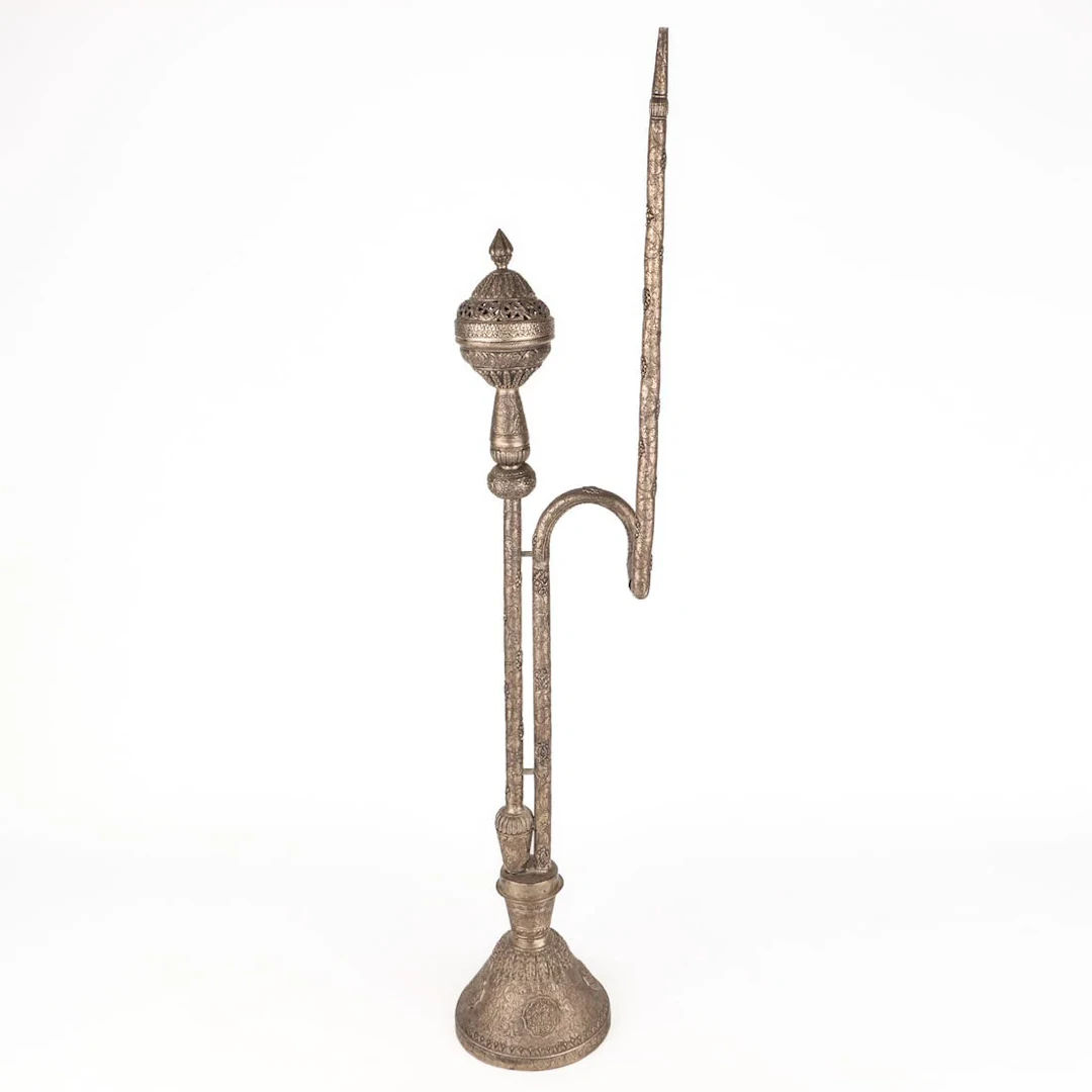Indian Repousse Silver Hookah Pipe - 1,237.7 g