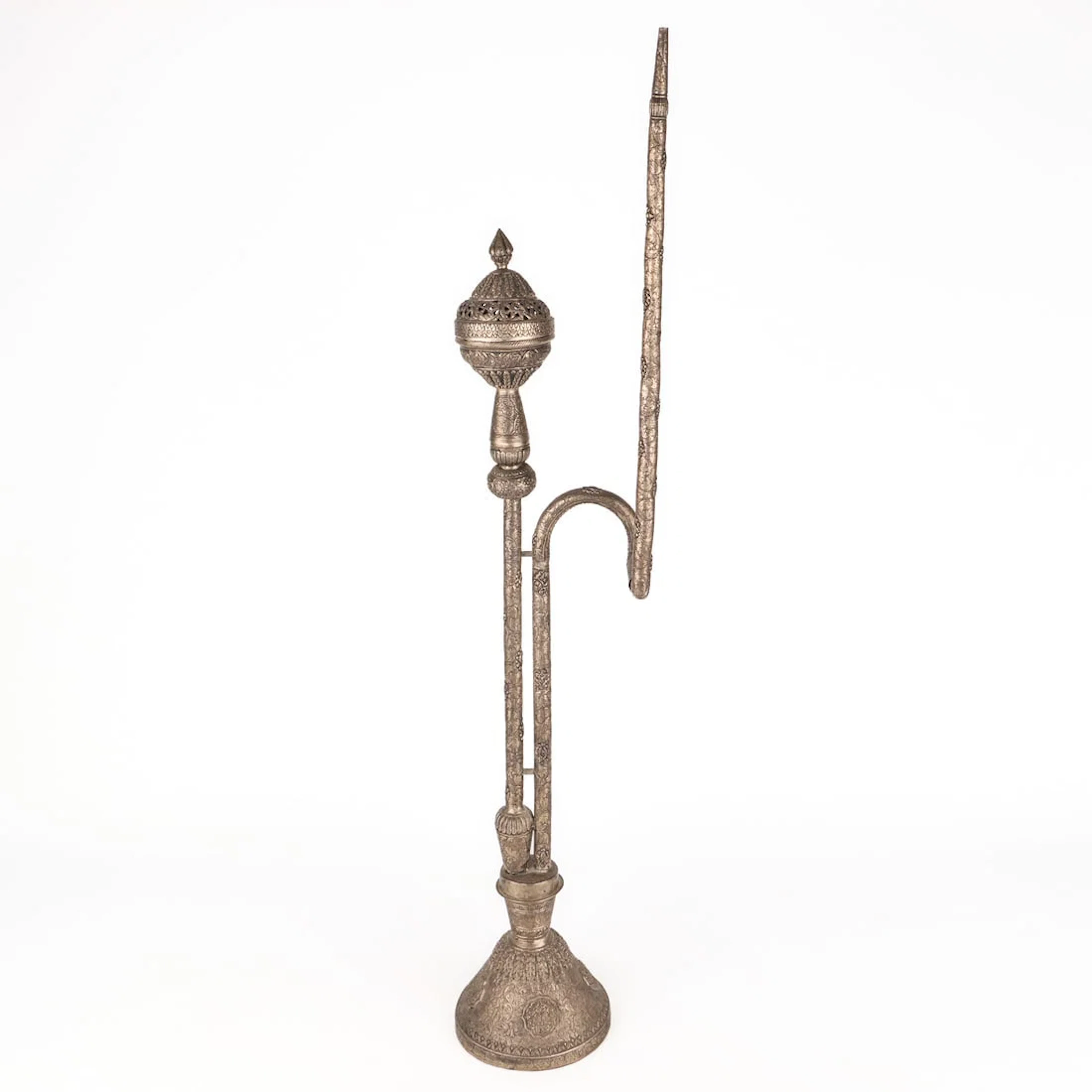 Indian Repousse Silver Hookah Pipe - 1,237.7 g