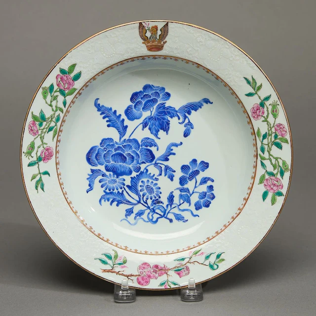 Famille Rose Crested Soup Plate - Masters
