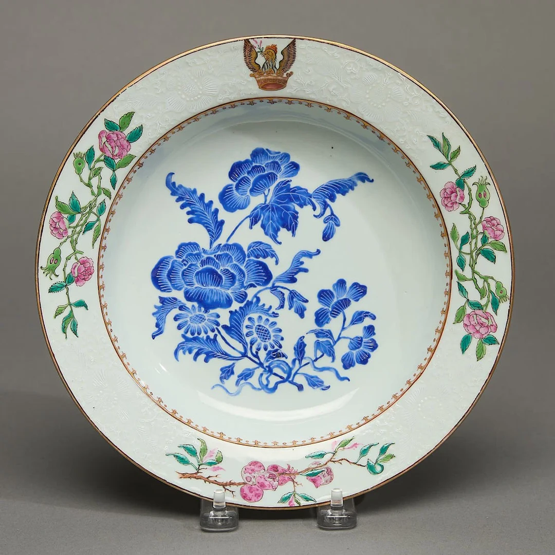 Famille Rose Crested Soup Plate - Masters