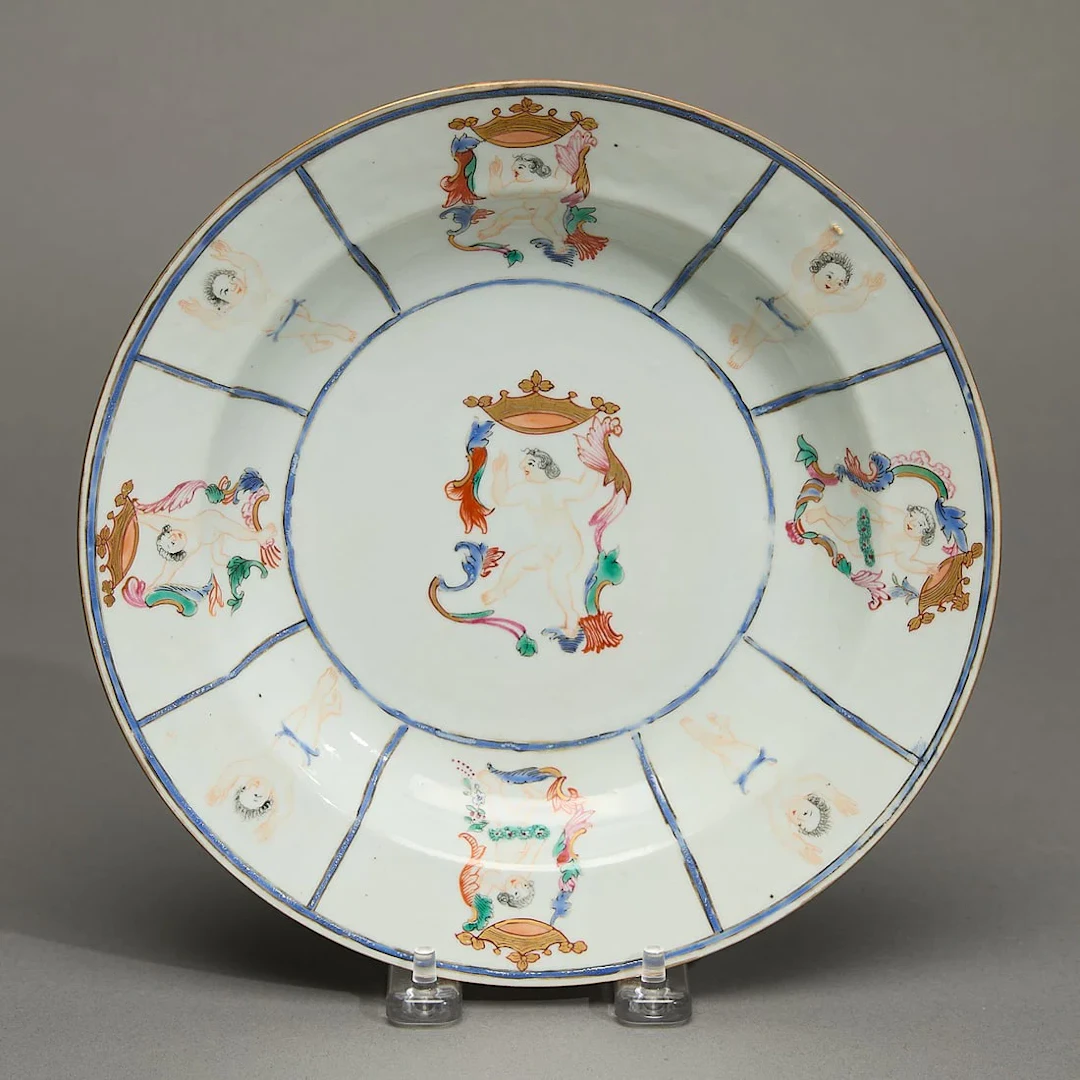 Unusual Export European Subject Soup Plate