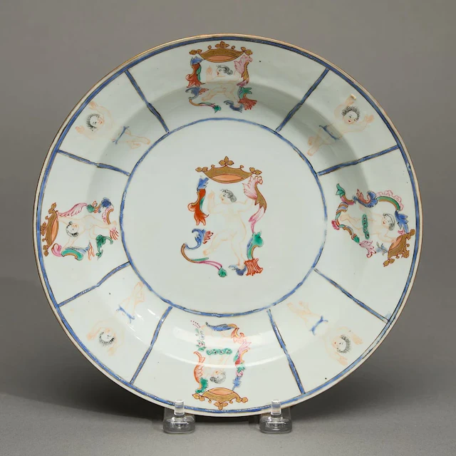 Unusual Export European Subject Soup Plate