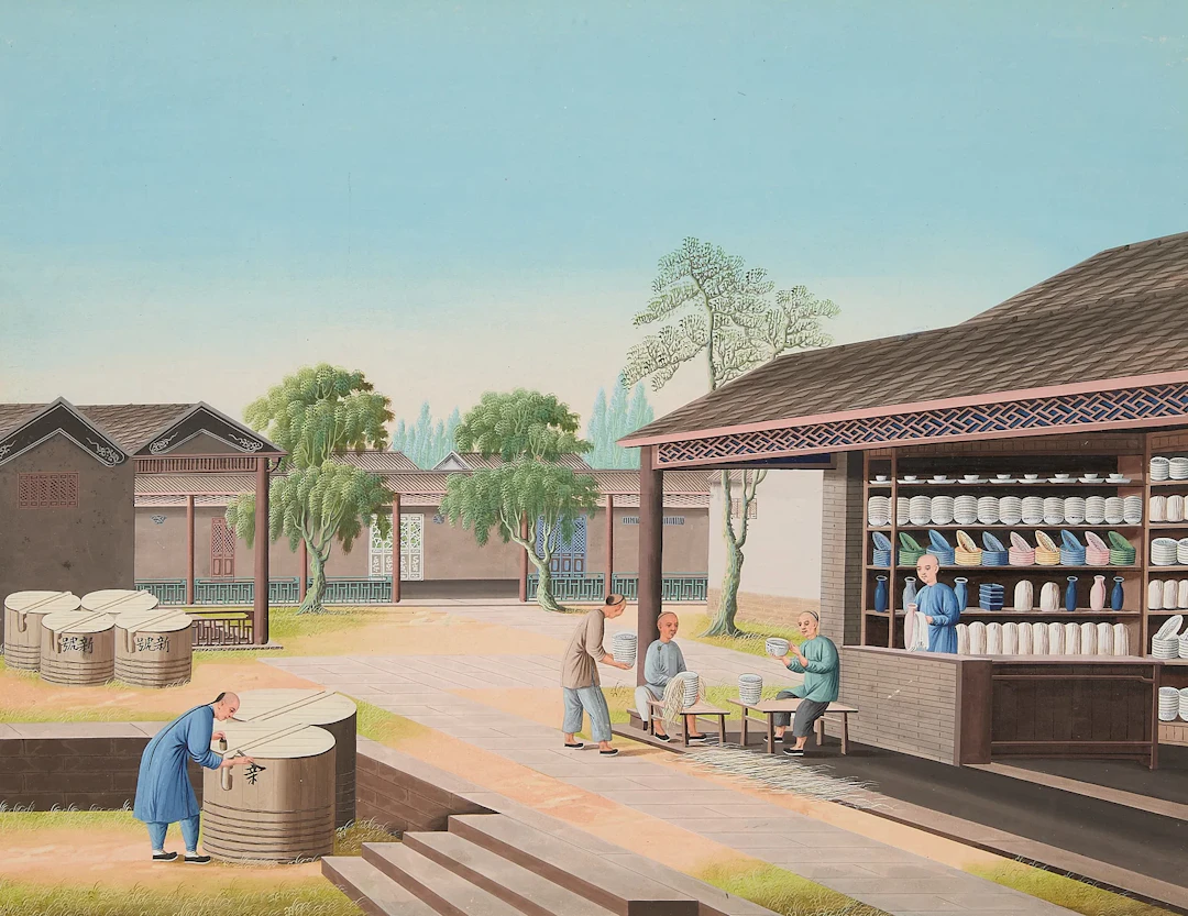 Chinese Export Porcelain Glazing Trade Painting