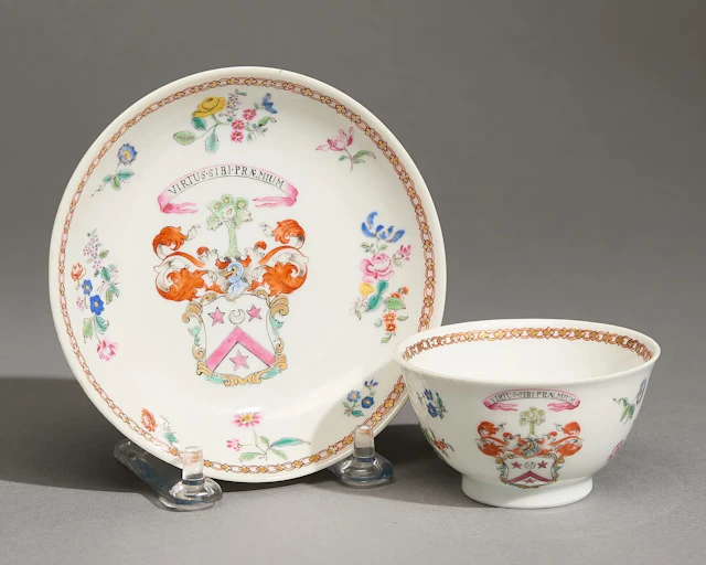 Export Armorial Tea Bowl & Saucer - Wilson