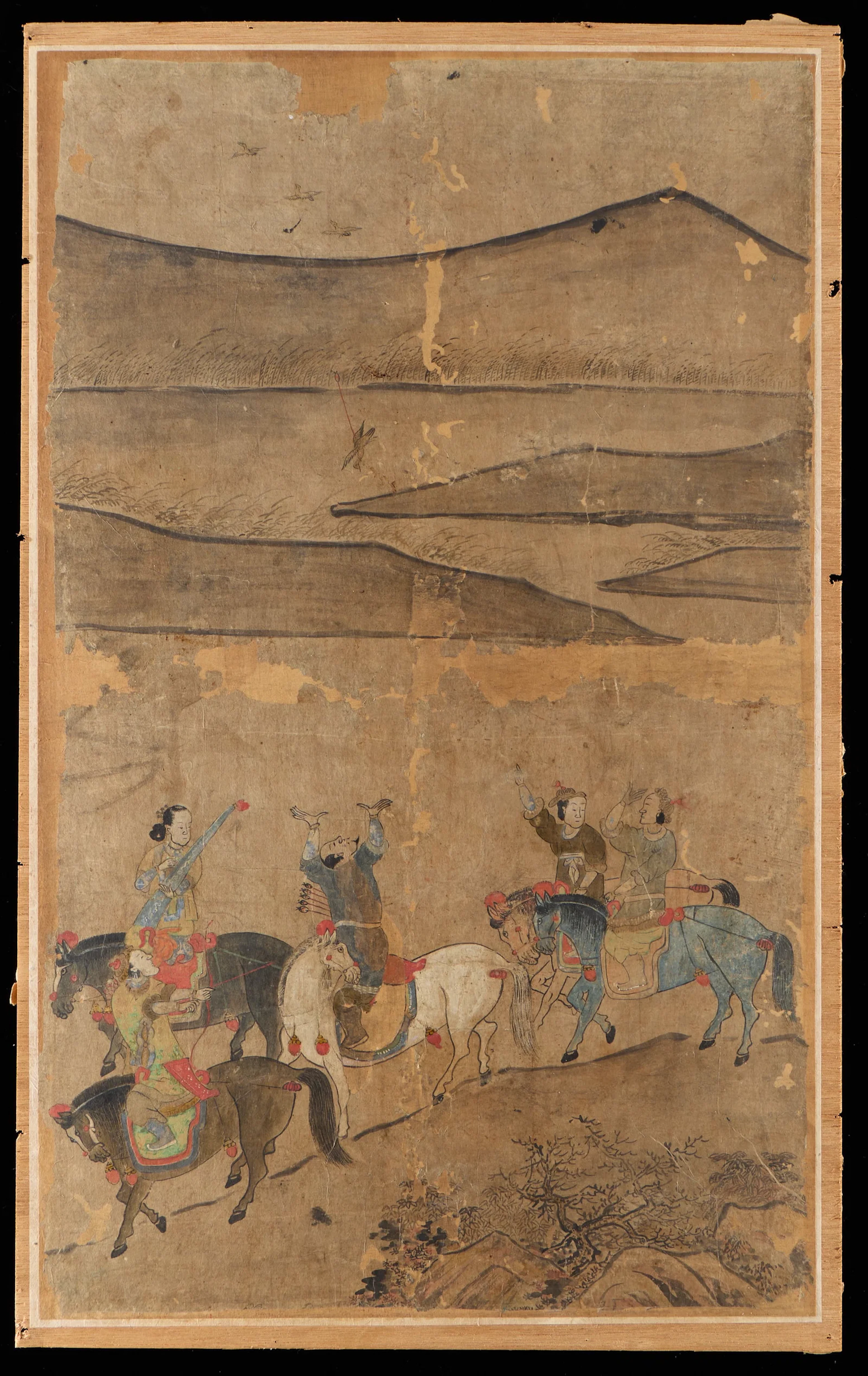 Chinese Qing Dynasty "Hunting Scene" Painting