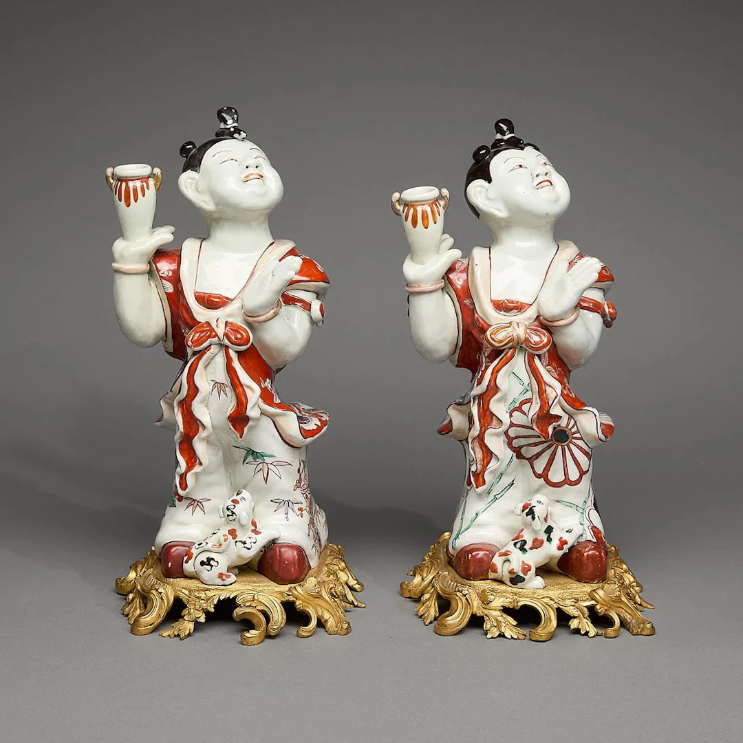 Pr Japanese Export Karako Porcelain Boys