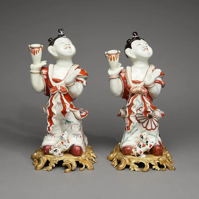 Pr Japanese Export Karako Porcelain Boys