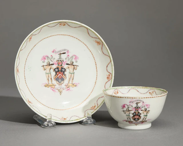 Chinese Export Armorial Cup & Saucer - Wodehouse