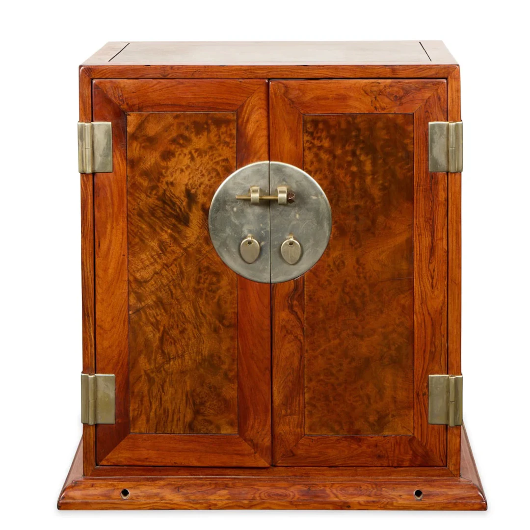 Chinese Qing Burl & Huanghuali Scholar's Cabinet