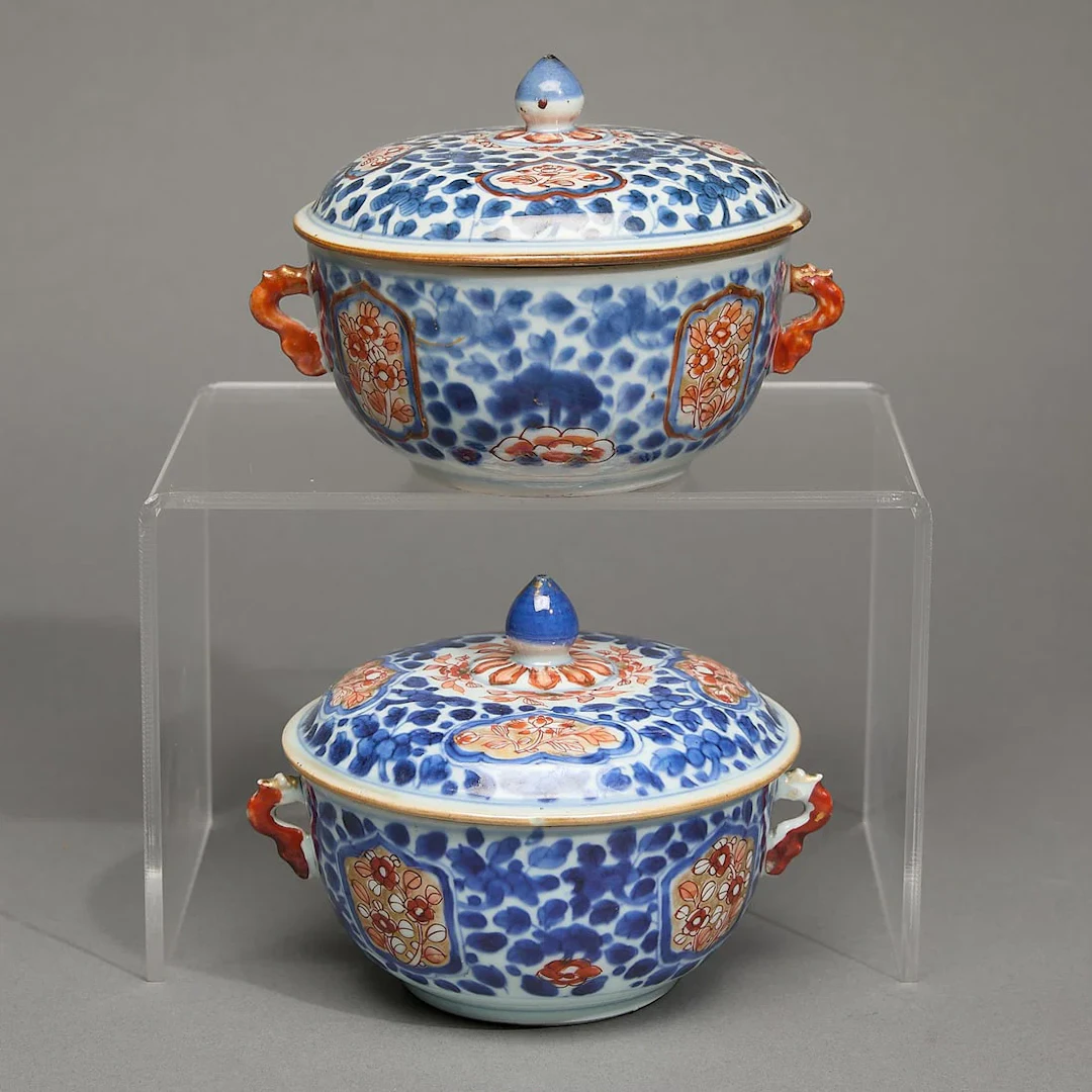 Pair Chinese Export Imari Ecuelles