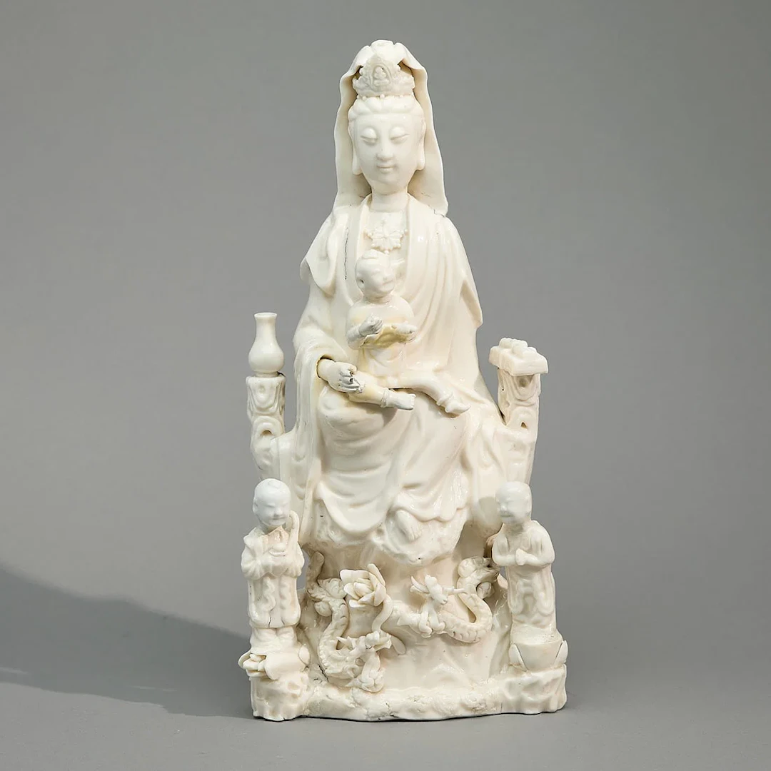 Chinese Qing Blanc de Chine Porcelain Guanyin