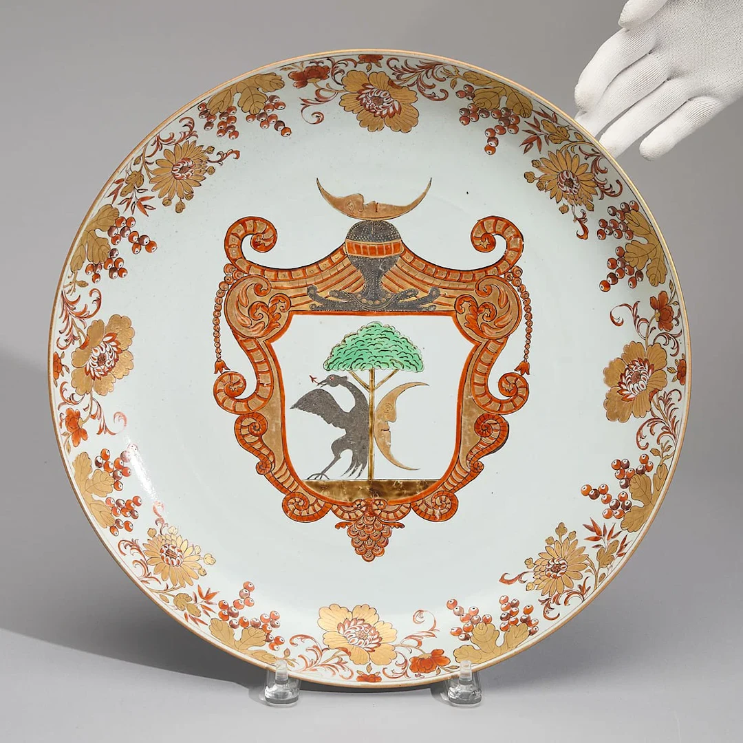 Lrg Export Armorial Dutch Market Dish