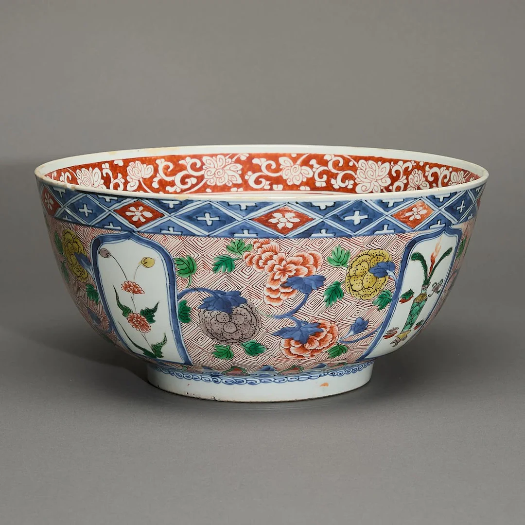 Chinese Export Verte Imari Porcelain Bowl