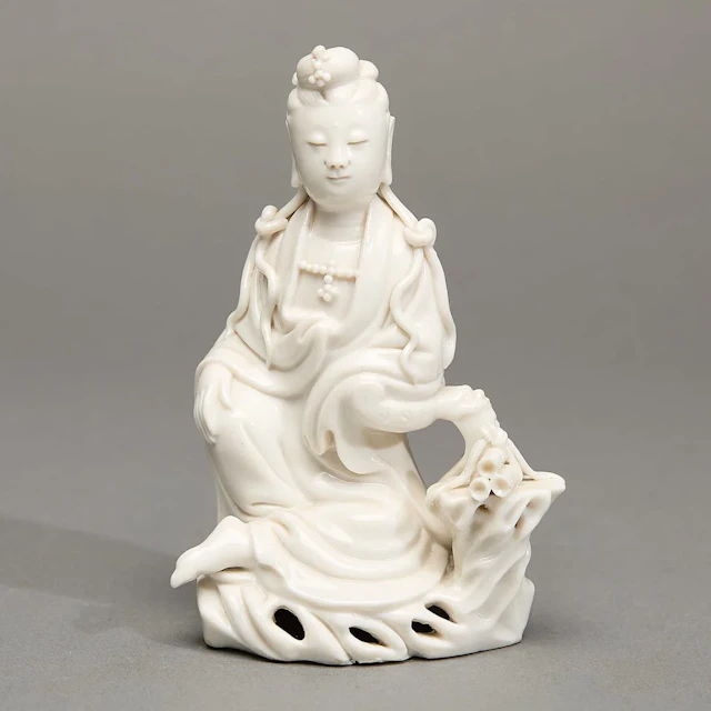 Chinese Qing Blanc de Chine Porcelain Guanyin