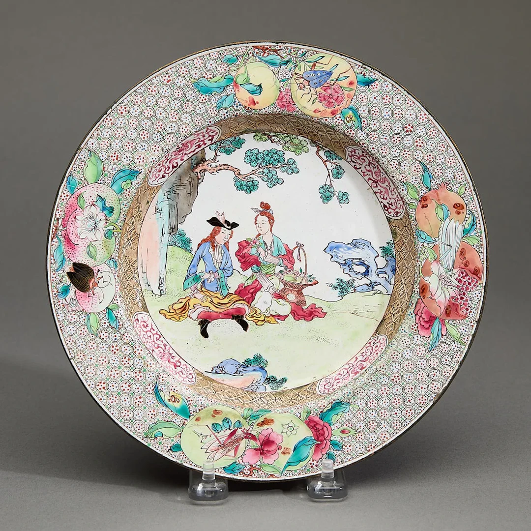 European Subject Enamel Ruby Back Plate