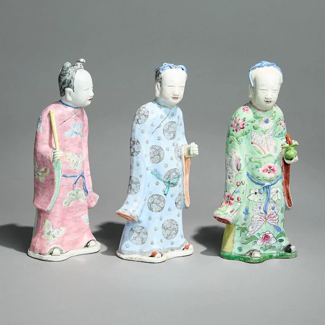 Rare Set 3 Famille Rose Immortals