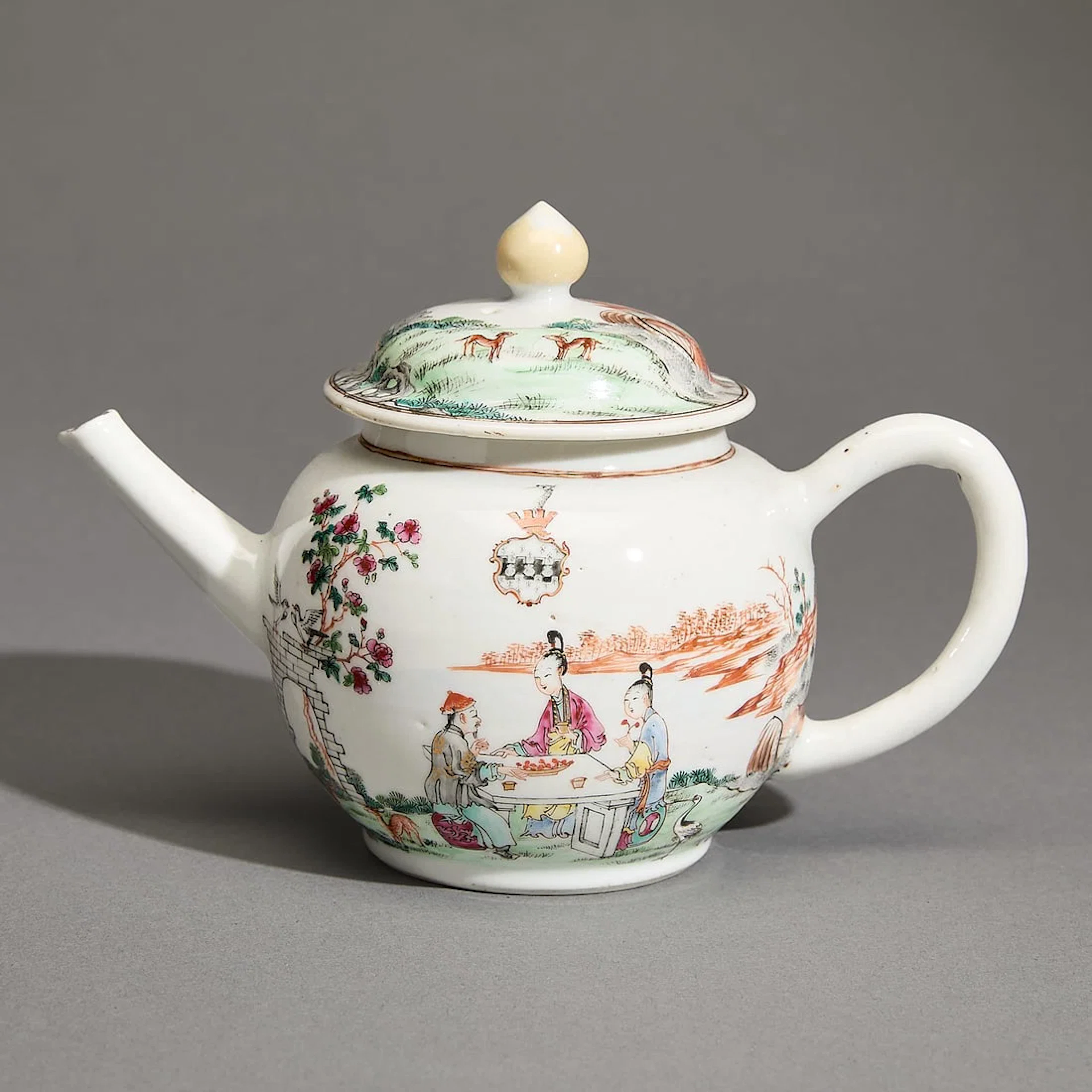 Chinese Export Armorial Teapot - Browne