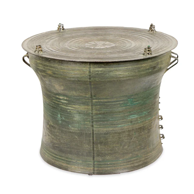 Lrg Southeast Asian Karen Bronze Frog Rain Drum