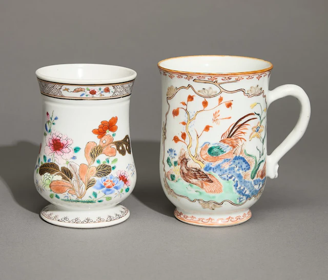2 Chinese Export Famille Rose Mugs