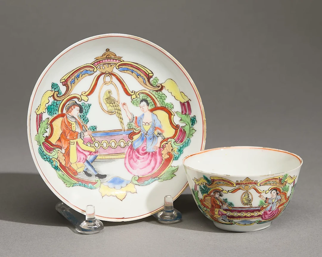 Famille Rose Marriage Tea Bowl & Saucer