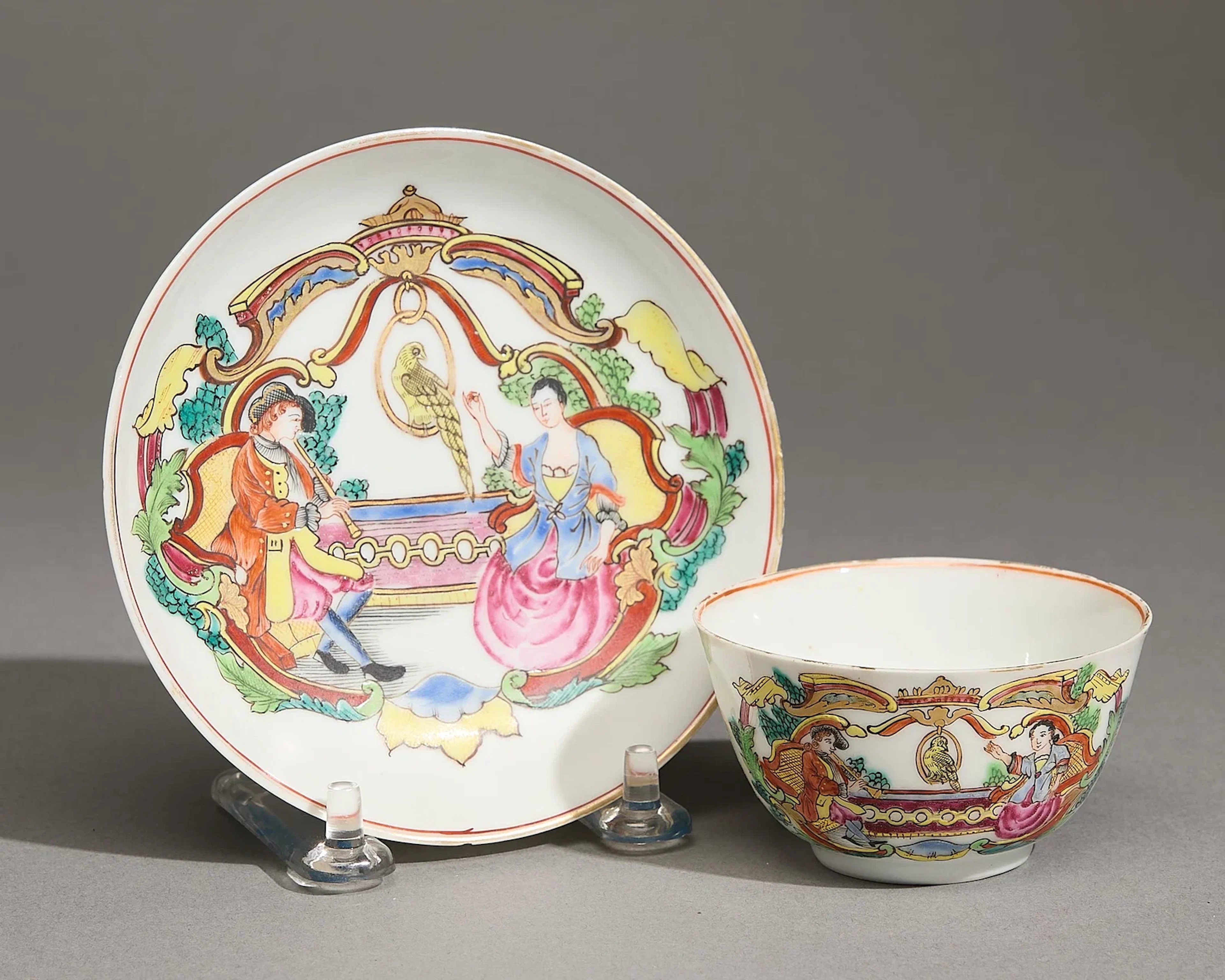 Famille Rose Marriage Tea Bowl & Saucer
