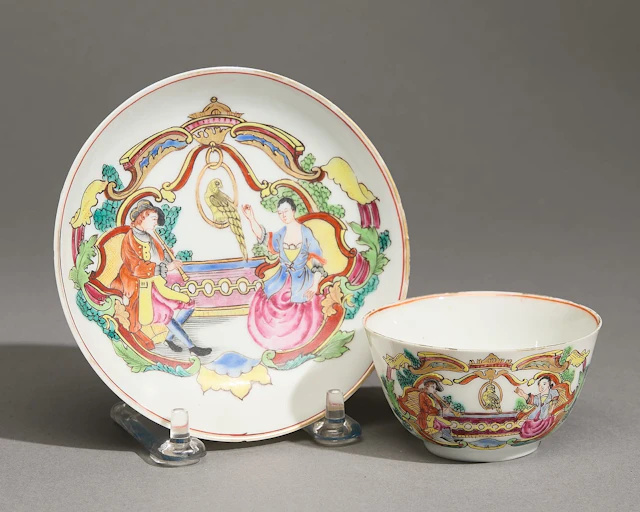 Famille Rose Marriage Tea Bowl & Saucer
