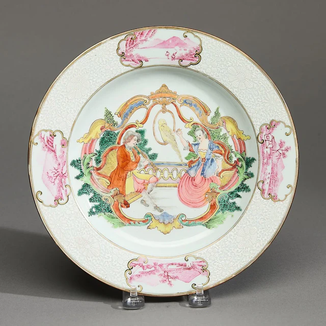 Famille Rose European Subject Plate