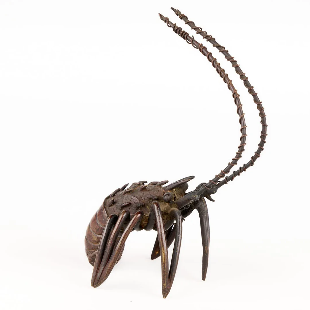 Japanese Bronze Spiny Lobster Okimono Sculpture