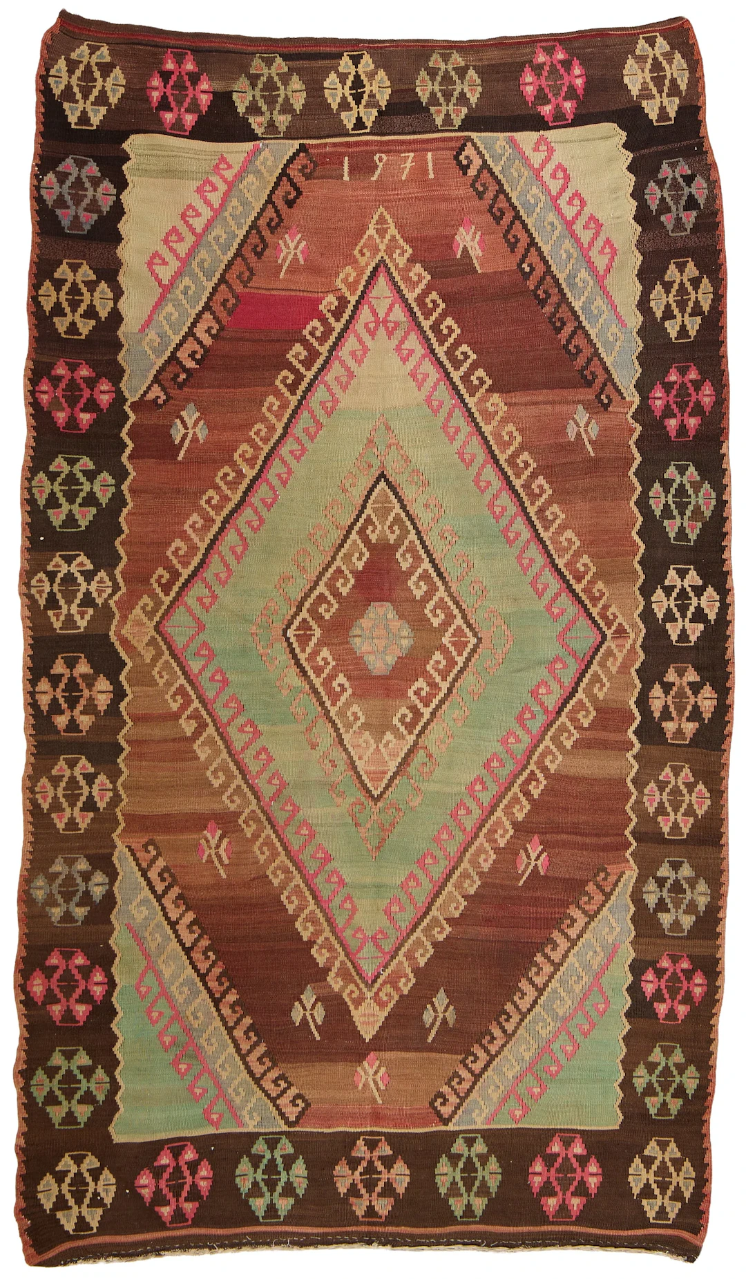Lrg Turkish Kilim Flatweave Rug 10'3"x5'7"