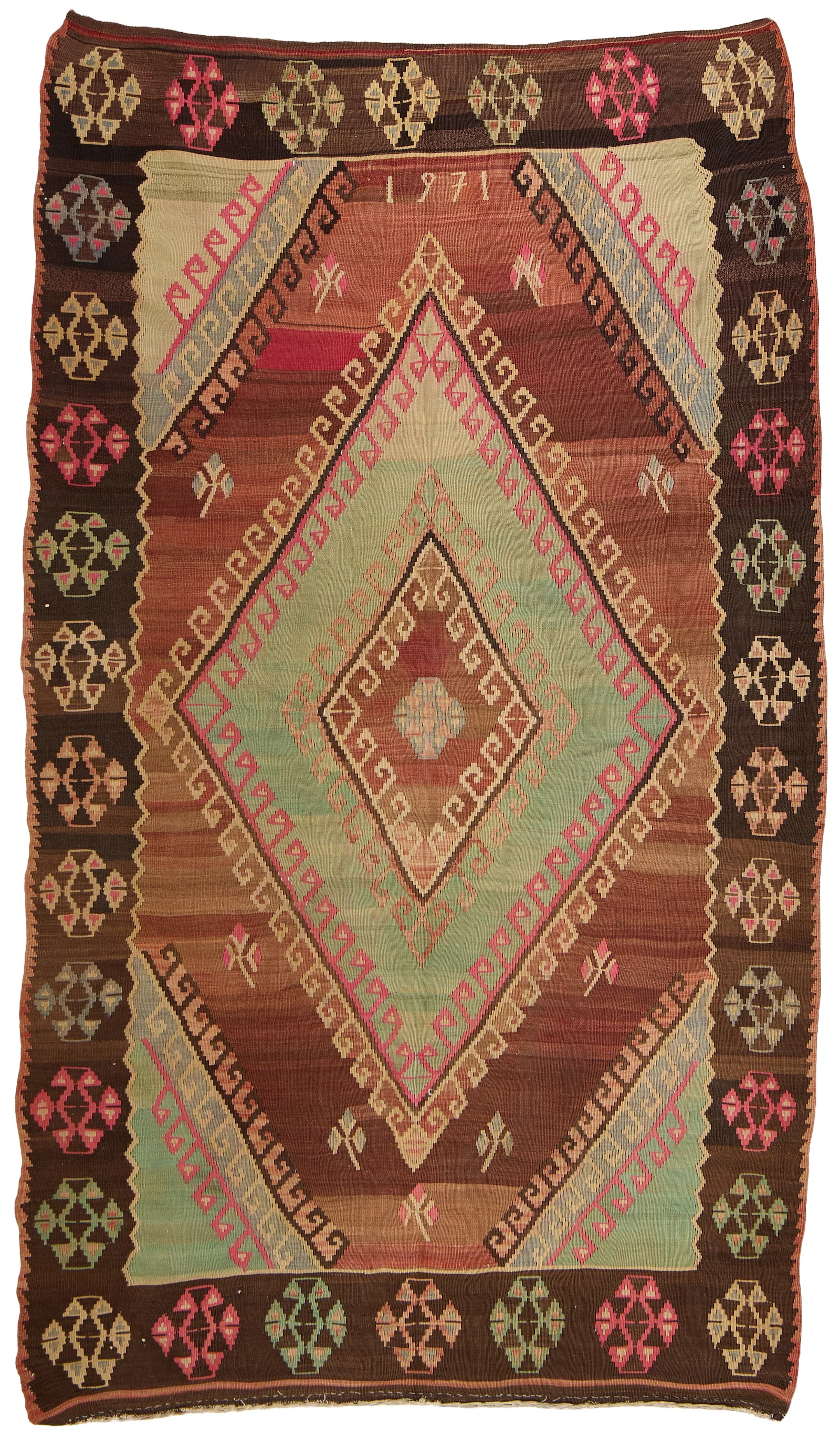 Lrg Turkish Kilim Flatweave Rug 10'3"x5'7"
