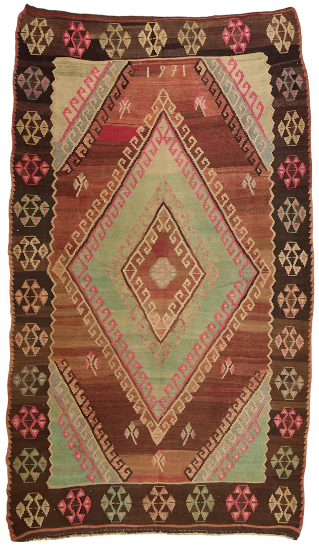 Lrg Turkish Kilim Flatweave Rug 10'3"x5'7"